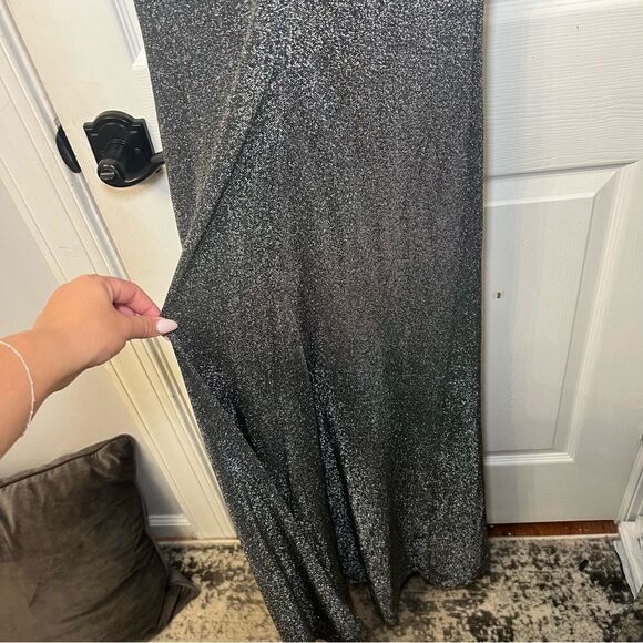 Vintage Em Francais Silver Shimmer Long Dress - Picture 7 of 10